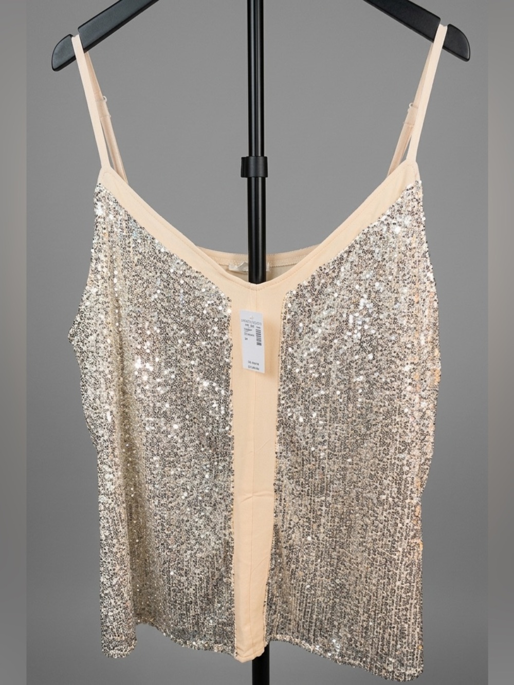 Maurices Champagne Sequin Spaghetti Strap Cami